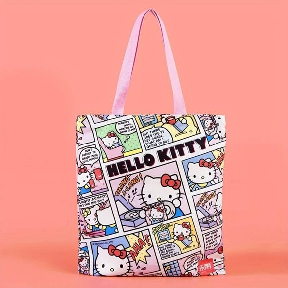 SANRIO Handbags - SANRIO HELLO KITTY  CANVAS TOTE WITH ZIPPER